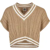 Urban Classics Cropped Knit College Tröja Med V-ringning