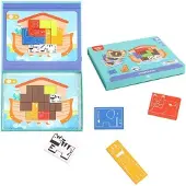 Tooky Toy Tooky Toys träpedagogiskt magnetiskt pussel Noas ark med 26 delar