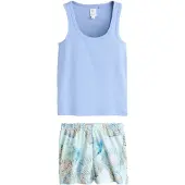 Next Kort pyjamas aqua / pastellblå / ljusblå / pastellorange