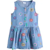 Next Klänning blå denim / gul / ljusgrön / rosa