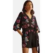 Love & roses Jumpsuit petrol / orange / rosa / svart