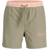 Jack & Jones Junior Badshorts 'JPSTMaui Archive' grå / pastellrosa