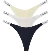 Calvin Klein 3 Pack Dipped Thongs Icon Logo