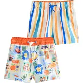 Next Badshorts blå / pastellgrön / ljusorange / naturvit