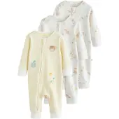 Next Pyjamas kräm / ljusblå / brun / ljusgul