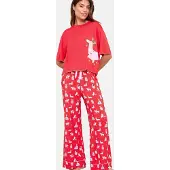 Lipsy Pyjamas pastellrosa / röd / vit