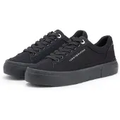 Tommy Hilfiger Metallic Logo Canvas Platform Trainers