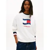 Tommy Hilfiger Tommy Jeans Wavy Flag Sueded Terry Boxy Sweatshirt
