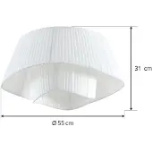 LINDBY Taklampa Eryndor , dimbar, Vitt / opal, Vardagsrum / matsal, Textil / tyger / siden, Modern, Taklampa