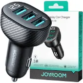 JOYROOM JR-CCD03 bil-laddare 3,4A med display 3x USB-A - Svart