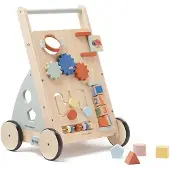 Kids Concept Gåvagn - Edvin - Trä/Blå - - One Size - Gåvagn