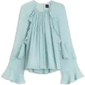 BOSS för kvinnor. 50573224 Blus Bradia grön (40), Casual, Viskos, Lång ärm