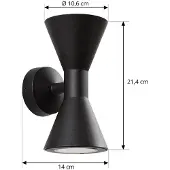 LUCANDE Utomhusbelysning , Xalor, dimbara, Svart, Balkong, Aluminium, Modern