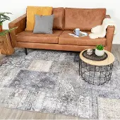 FRAAI Patchwork matta | Lago Patchwork grå hos Volero | 300x400 cm | Bomull | Lappteknik | Rektangulär | Plattvävd