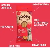 Soopa Dental Sticks med tranbär och sötpotatis hundgodis (100 g)
