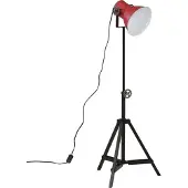 vidaXL Golvlampa 25 W nött röd 35x35x65/95 cm E27