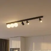 TK Lighting Taklampa Vox , dimbar, Svart, Vardagsrum / matsal, Glas, Taklampa