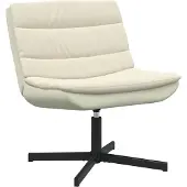 vidaXL Modern snurrstol - - Kräm - Konstläder - 63x75x76 cm - 360° snurrande - Stålram
