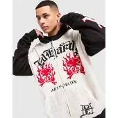 Ed Hardy 1972 Knit Full Zip Hoodie, vit