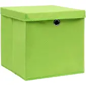 vidaXL Förvaringslådor med lock 4 st 28x28x28 cm grön