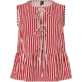 Pieces Blus 'PCJolly' mörkröd / vit