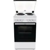 Gorenje GE5A21WH, Fristående köksspis, Vit, Rotations-, Vit, Front / Top front, Gjutjärnsplatta