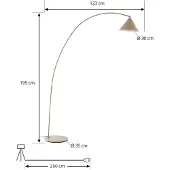 LINDBY Golvlampa , Triangolo, Beige, Vardagsrum, Metall, Modern