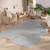 Little Olly Skummatta | Alfie Sprinkles grå hos Volero | 120x180cm | EVA-skum | Prickar | Rektangulär | Plattvävd