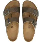 Birkenstock - Sandaler och flip-flops - Arizona Oiled Leather Regular Faded Khaki för Unisex - Storlek 42 - Brun