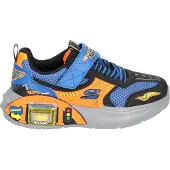 SKECHERS Sneaker 'GARAGE' blå / grå / mörkorange / svart