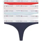 Tommy Hilfiger 5 Pack Essential Repeat Logo Waistband Thongs