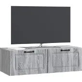vidaXL Väggmonterad TV-bänk Väggmonterad Grå sonoma-ek 98 x 41 x 30 cm