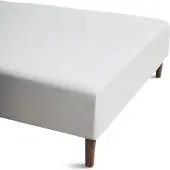 Juna boxlakan 120x200 cm - 100% ekologisk bomull - Vit Percale boxlakan