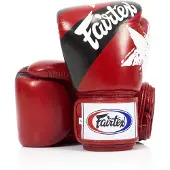 Super Merchant Fairtex äkta läder boxningshandskar BGV1 Nation Red 12oz