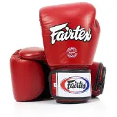 Super Merchant Fairtex äkta läder boxningshandskar BGV1 Andningsbara Röda 12oz