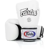 Super Merchant Fairtex äkta läder boxningshandskar BGV1 Andningsbara Vita 12oz