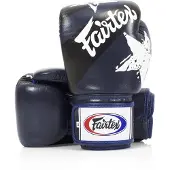 Super Merchant Fairtex äkta läder boxningshandskar BGV1 Nation Blue 16oz