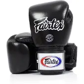 Super Merchant Fairtex äkta läder boxningshandskar BGV1 Andningsbara Svarta 10oz