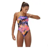 Speedo Allover Digital Lattice Tie-back Baddräkt