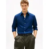Tommy Hilfiger Linen Blend Solid T-shirt Med Lång ärm
