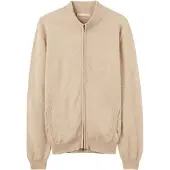 GOBI Cashmere Kofta 'Men's Essential Full-Zip Cashmere Cardigan' champagne
