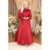 Turkishsouq Pärl Satin Aftonklänning Burgundy