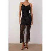 Turkishsouq Rak maxiklänning med ärmlös bodycon-mönster för kvinnor