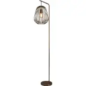 Eglo ESPINAL golvlampa i brons med trärimsskärm