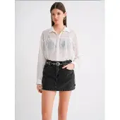 MixRay Knäppt Transparent Blus