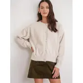 MixRay Överdimensionerad Jacquard-knappkofta