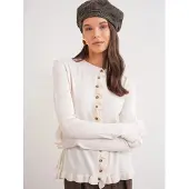 MixRay Volangribbad stickad cardigan