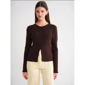 MixRay Knappad Slim Fit Ribbad Stickad Kofta