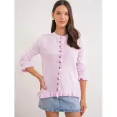 MixRay Volangribbad stickad cardigan