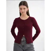 MixRay Knäppt Slim Fit Ribbad Stickad Cardigan